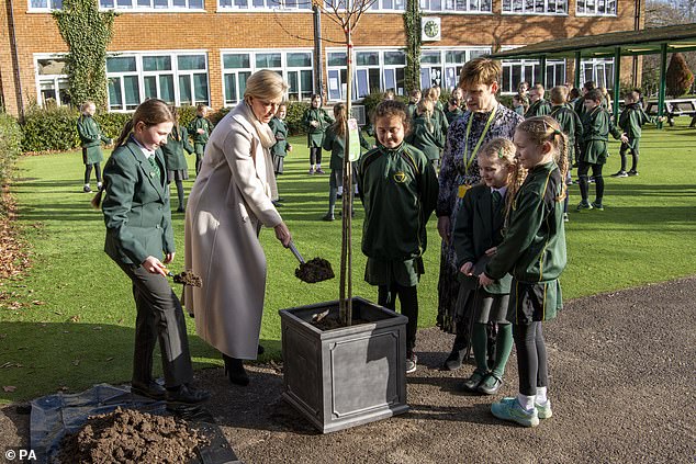 He also planted a tree at the Queen's Green Canopy initiative and participated in the school's 60th anniversary celebrations.