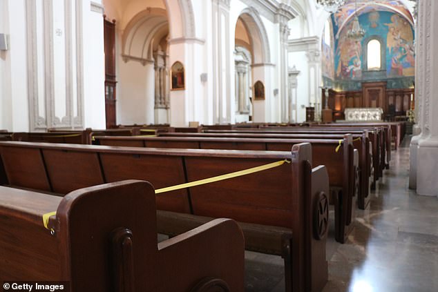 The interior of the Cristo Rey parish in Monterrey, where the thief attempted to steal the statue of Saint Michael before being accidentally impaled on the statue's sword.