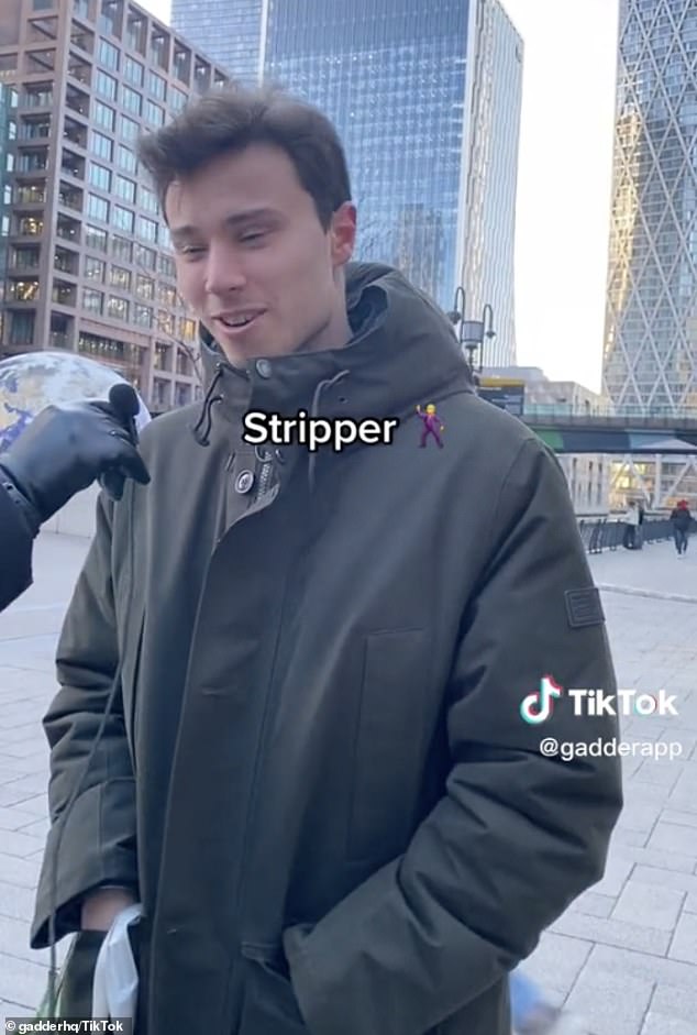 Three men in the video said they would not date a stripper.  Although bankers were not popular, four people said they would avoid them.