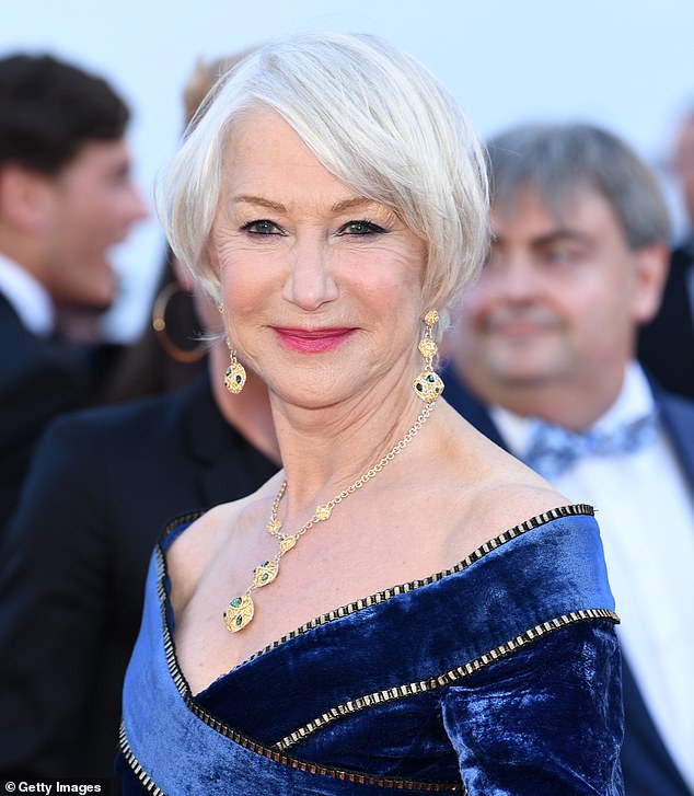 Stunning: The 61-year-old actor, who has been rocking since 2009, edged out stars Idris Elba, 50, Helen Mirren, 77 (pictured) and Jamie-Lee Curtis, 64, for the top spot