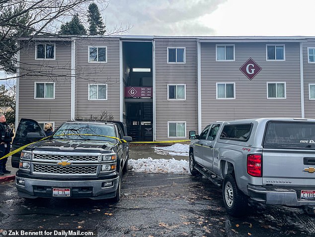 Kohberger's apartment in Pullman, Washington, was combed by police looking for evidence for the ongoing investigation - photographed in January of this year