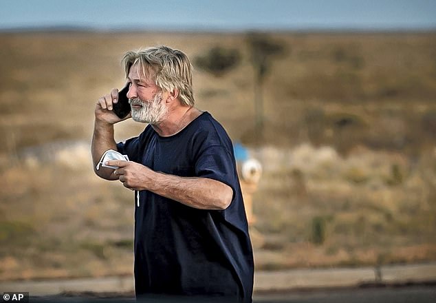 Alec Baldwin is seen on October 21, 2021, after speaking to investigators about the fatal shooting of Halyna Hutchins.  Baldwin's phone is now being searched by the team investigating Hutchins' death.