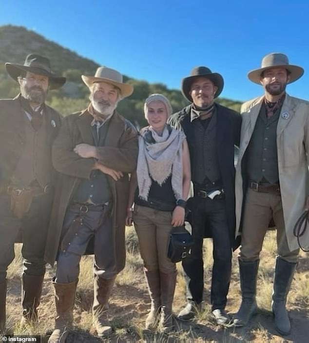 Rust's cinematographer Halyna Hutchins (center) died after being shot by Baldwin during a rehearsal on October 21, 2021 in New Mexico.