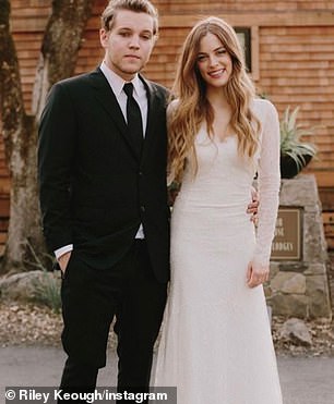 In July, she also posted a photo of her wedding to Benjamin (pictured)