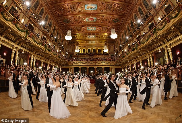 The debutantes performed a synchronized routine in which their dance partners spun them around.