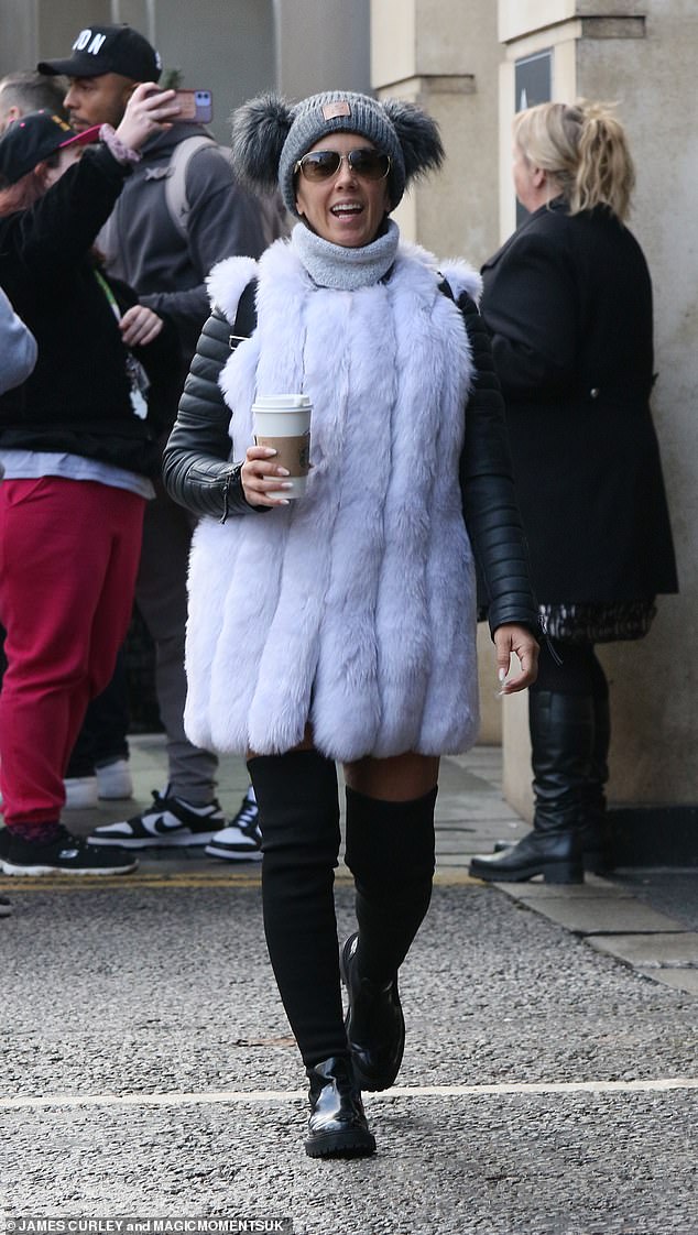 Quirky: Host Janette Manrara donned a quirky white fur vest