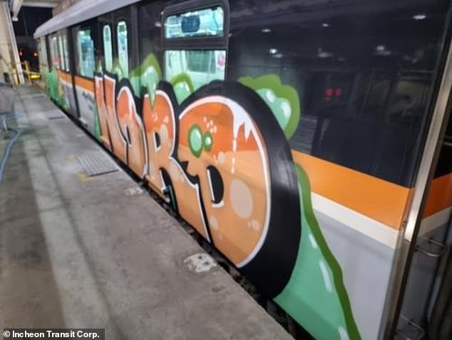 The couple broke into subway garages and painted the outside of the trains with the words 