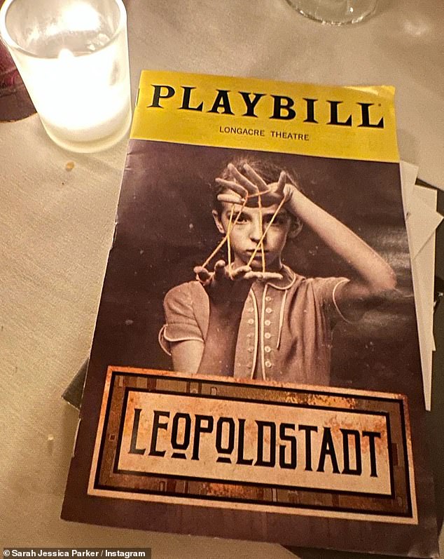 Theater lover: Sarah took a moment to praise Leopoldstadt's work as she shared a snapshot of her Playbill literature.