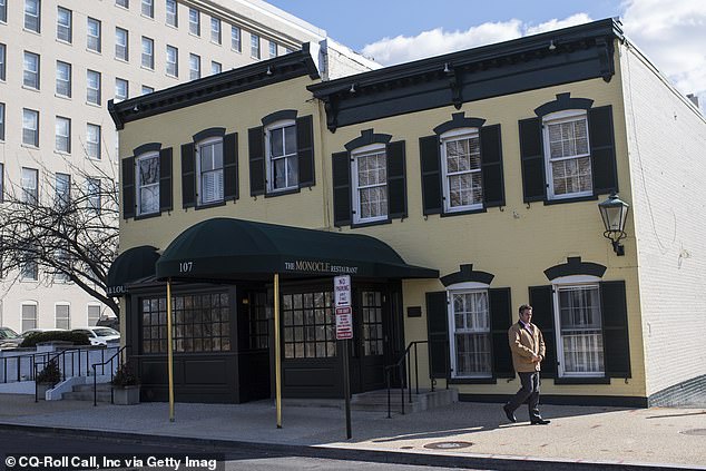 Not far from the Capitol, The Monocle, 'a favorite venue for congressional fundraisers' where guests regularly include senators, representatives and lobbyists.