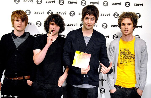 Long time to wait: Liam Fray, Michael Campbell, Daniel Conan Moores and Mark Cuppello pose together in 2008