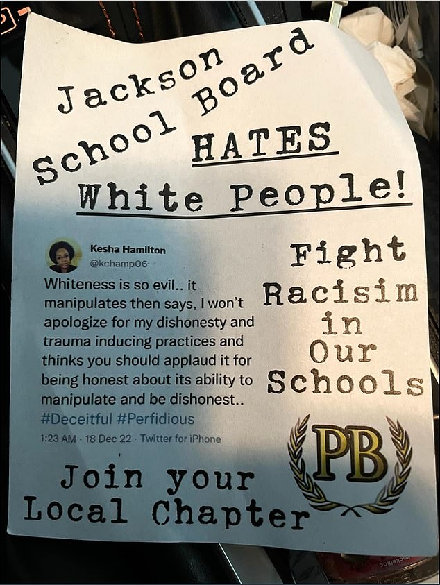 The local far-right group Proud Boys has been handing out leaflets saying 