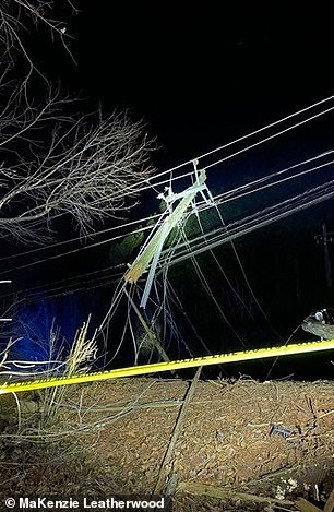 The SUV crashed into a power pole, setting off a series of explosions, residents said.