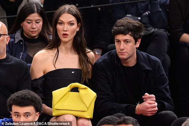 Cute couple: The stars have flocked to France for the shows, with Karlie using her time in town to catch an NBA game on Thursday with husband Joshua Kushner