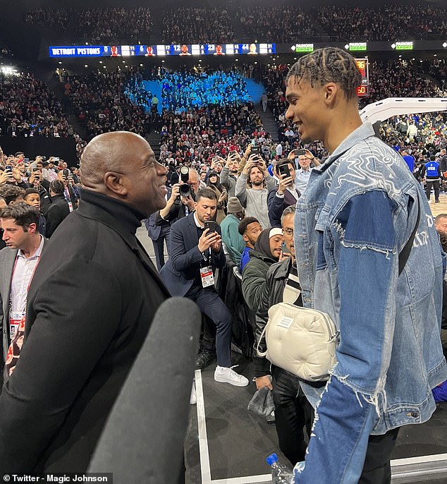 Johnson (left) has been impressed by the projected No. 1 pick for the 2023 NBA draft (right)