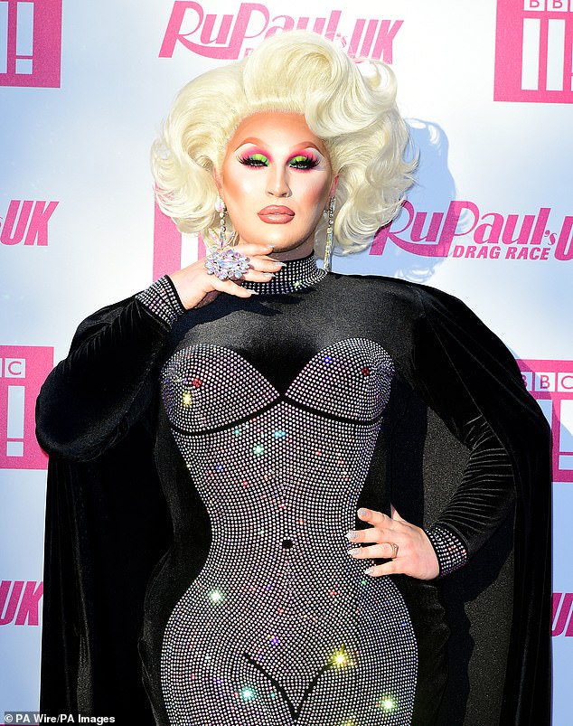 Success: The Drag Queen, 30 - real name James Lee Williams - won the first series of RuPaul's Drag Race UK in 2019, then returned to take part in the All Stars shows last year (pictured in 2019)