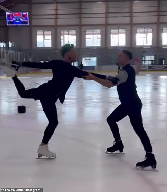 Hard going: 'Sure it has its own flavor, but it's a skill we're learning that they're looking for.  We have to deliver.  There's no, there's no skating around that!'  (pictured in training)