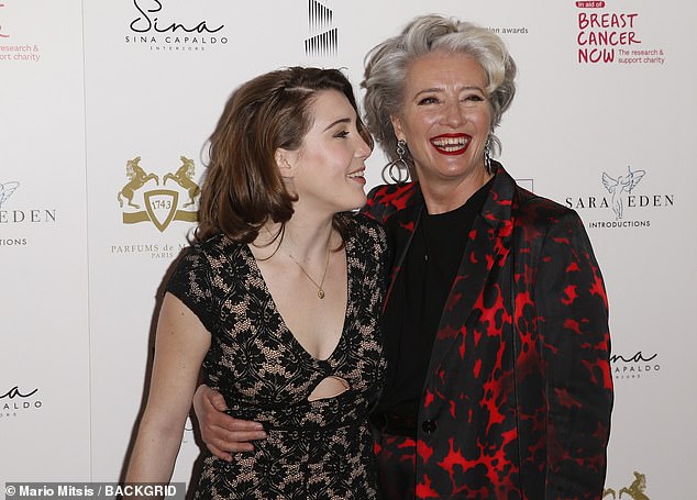 Two peas in a pod: The Nanny McPhee actress, 63, beamed as she posed with her actress daughter, 23