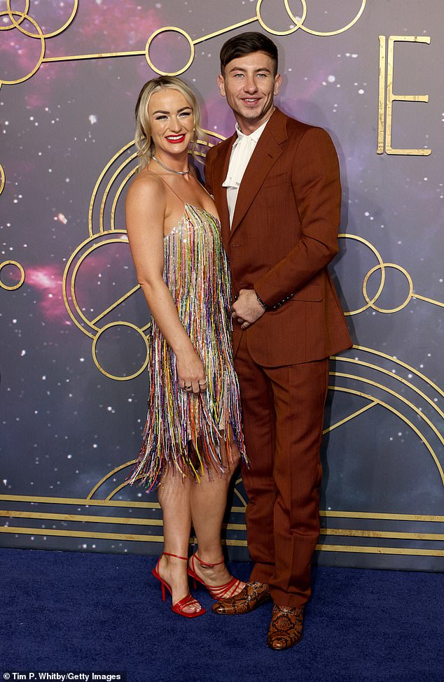 Pictured: Shona Guerin and Barry Keoghan attend "the eternals" UK premiere at the BFI IMAX Waterloo on 27 October 2021