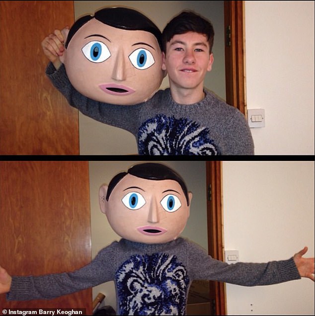 It's also clear from Keoghan's Instagram feed that he enjoyed dressing up.  She posted a series of photos of him diving into costumes of a variety of characters, including Frank Sidebottom (above) and Spiderman.