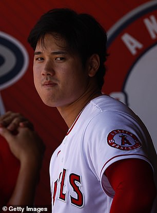 Shohei Ohtani #17 of the Los Angeles Angels at Angel Stadium of Anaheim on October 2, 2022 in Anaheim, California