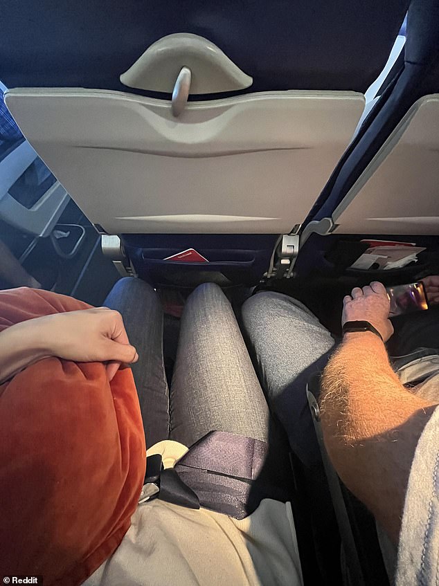 A Reddit user named Emily Kauai left many people on the web divided after she shared a photo of herself completely squashed in her seat because the man sitting next to her spread his legs wide.