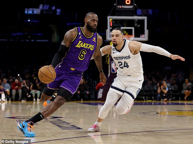 Sharpe says he told Dillon Brooks (right) that he is too small, at 6-foot-7, to protect the 6-foot-9 LeBron James (left), who allegedly started the confrontation in Los Angeles on Friday night.