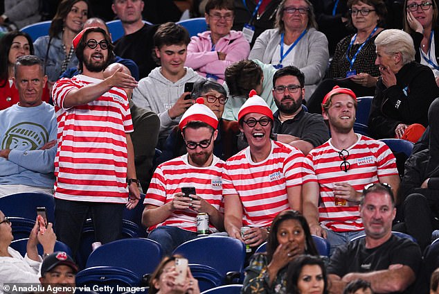 These four 'fans' were kicked out of Novak Djokovic's second round match on Thursday