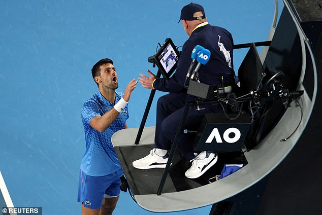 Djokovic reprimanded the chair umpire for the behavior of the fans when he faced Enzo Couacaud