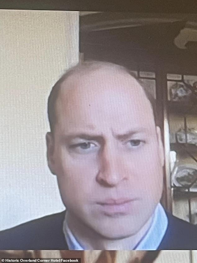 Kensington Palace said William (pictured on the video call) had made an undisclosed donation to the Australian Red Cross to help with cleanup efforts in flood-affected areas.