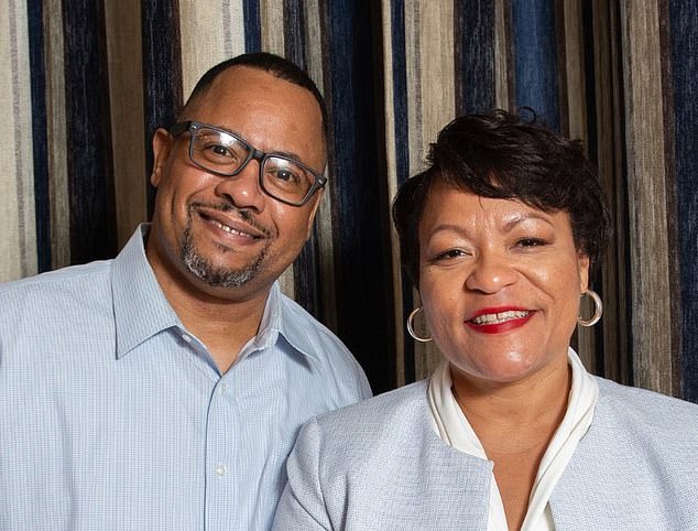 Mayor Latoya Cantrell pictured with her husband, Jason (left).  She has denied the allegations.