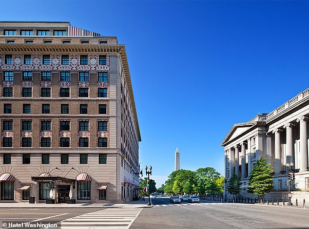 Hotel Washington in Washington D.C., where Cantrell spent nearly $2,500 on a king suite