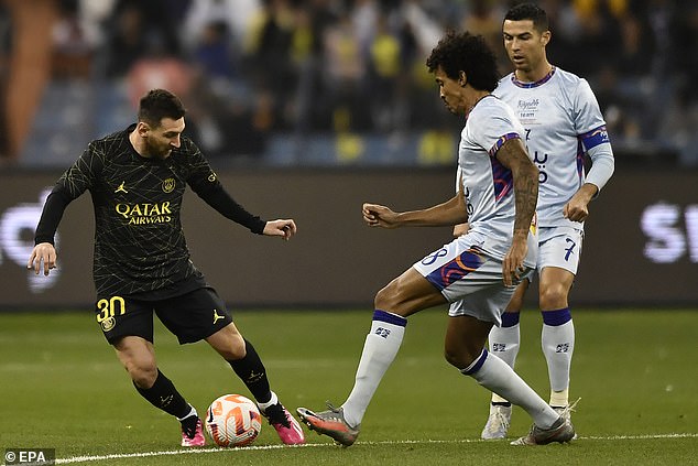 Messi (left) faced his old rival Ronaldo (right) in an exhibition match in Saudi Arabia this week.