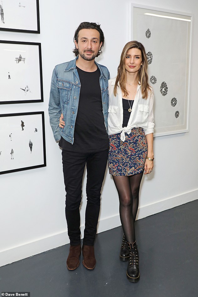 Pencil artist: Nettie has worked alongside top artists including Banksy and Damian Hirst and her art has appeared at auction (pictured in 2021 at her Soho exhibition)