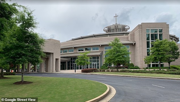 He used to preach at Woodstock First Baptist Church in Georgia (pictured) before being suspended