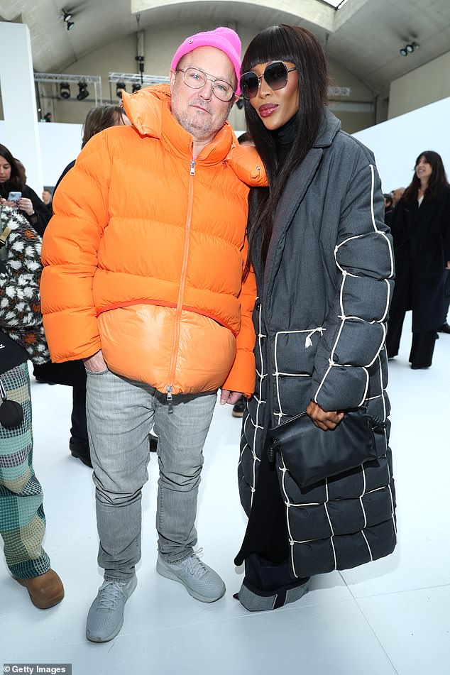 Busy day: Naomi stopped for a photo with a friend at the show