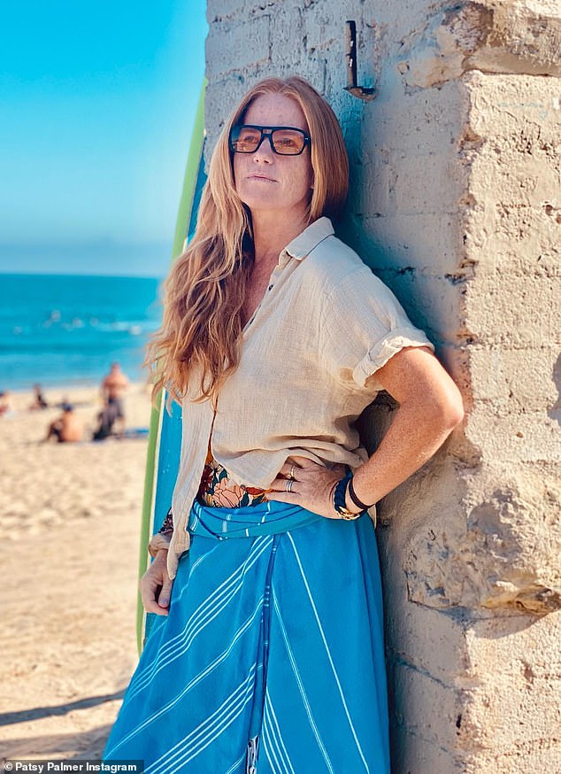 Relaxing: After she made her ITV series debut last weekend, MailOnline has gotten a glimpse into the former soap star's sun-drenched Californian family life