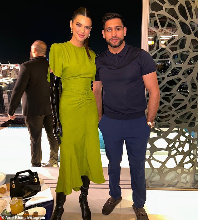 VIP: A host of celebrities have descended on the five-star resort to attend the singer's hour-long private set, and Amir also posed for a photo with Kendall Jenner.