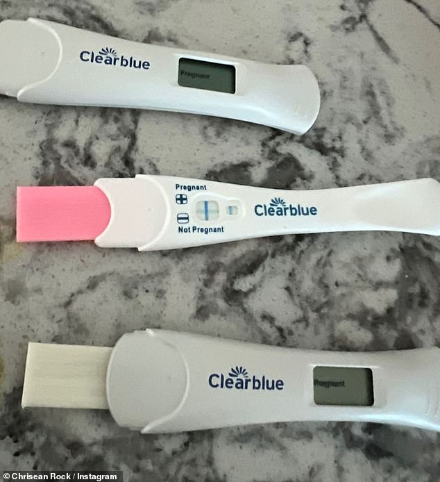 Positive: Chrisean, who will turn 23 in March, shared the results of three different pregnancy tests on social media