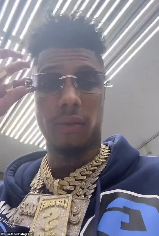 Denial: Blueface has accused his former flame of being with multiple men since their last breakup, saying he won't be convinced he's the father until he takes a DNA test.