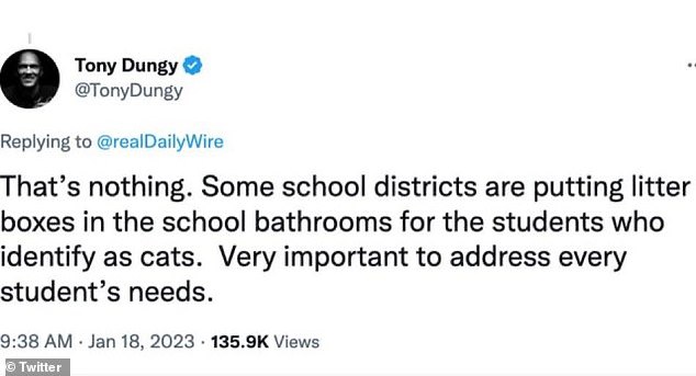 In his tweet, which sparked major controversy, he joked about schools adding sandboxes as well.