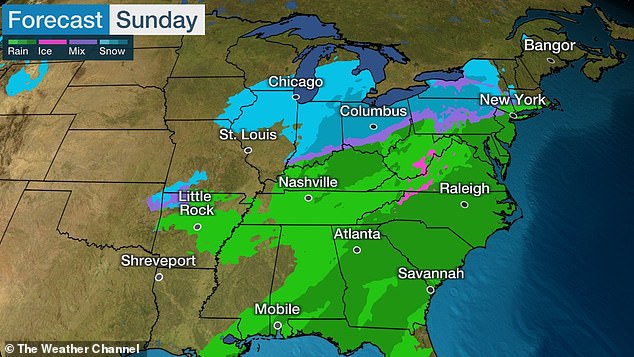 Depending on where the winter weather line forms, some regions could see heavy snowfall if temperatures are cold enough.