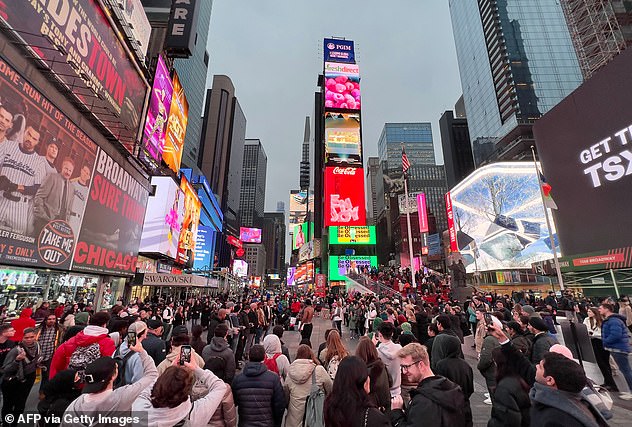 New York has been unusually dry this winter, compared to other years that typically see up to nine inches of snow, pictured on Jan. 5.