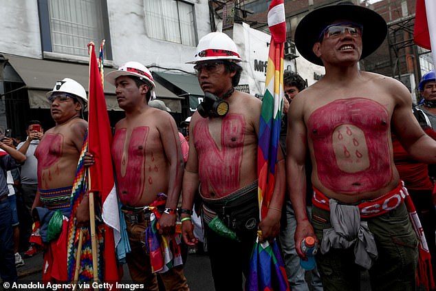 People gather to protest against the general elections, the removal of President Boluarte and justice for the protesters who died during clashes with the police