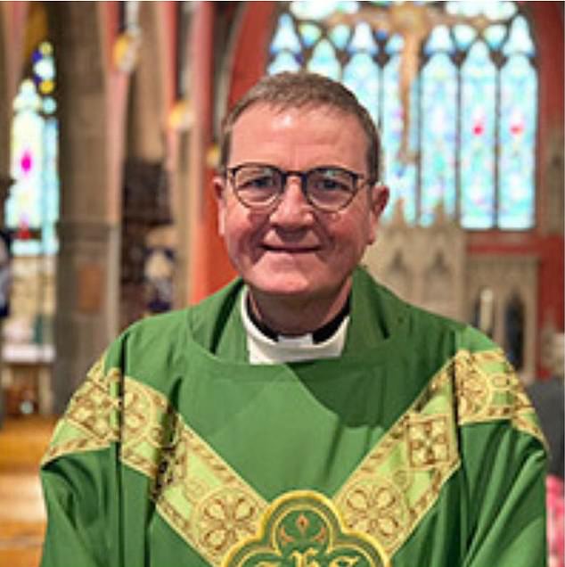 During the lockdown, Father Michael McCoy (above), who was the dean at the time, reportedly asked several worshipers if they would like to attend a 'sex party'.