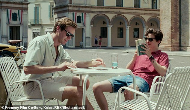 The Movie: In 2021, Armie faced numerous sexual assault allegations when screenshots of direct messages between him and multiple women were released;  Armie and Timothee Chalamet seen in the 2017 movie Call Me by Your Name