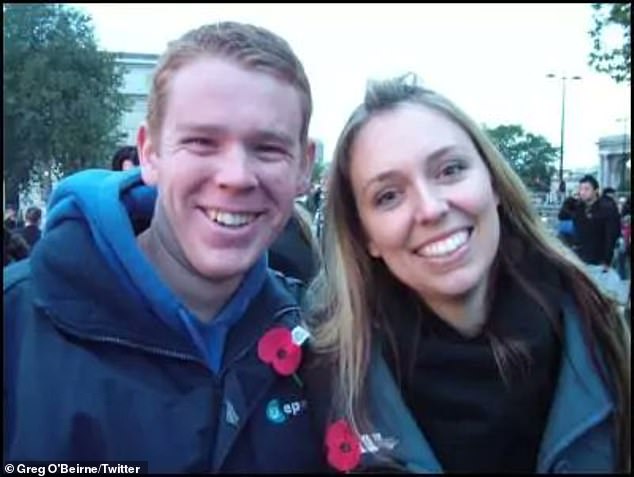 M Adern and Mr Hipkins pictured in London's Hyde Park after attending the unveiling of the New Zealand Memorial in 2006