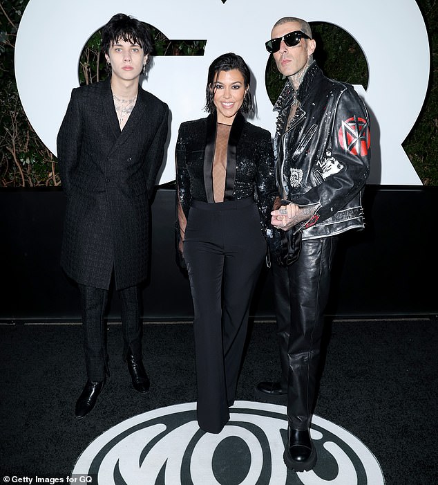 Open arms: Charli also opened up to People about Landon's dad and stepmom Kourtney Kardashian having let her in 'with open arms';  the trio seen in november 2022