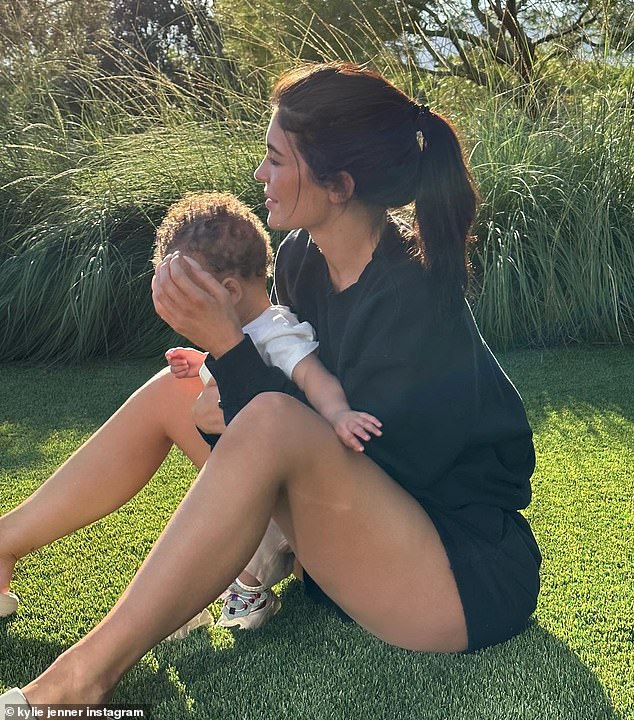 In the past: Kylie has shared pictures of her children, including Aire, on social media in the past, but she hasn't shown her son's face until now, shortly before his first birthday