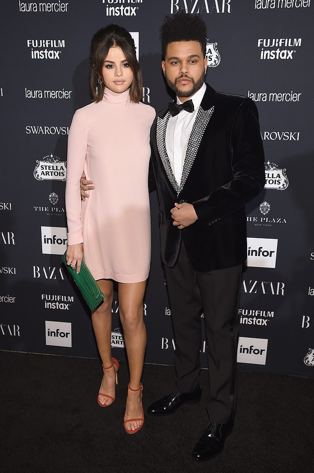 Didn't last a year: Gomez (L) and former The Weeknd (seen above) at the Harper's BAZAAR ICONS Celebration at The Plaza Hotel in September 2017