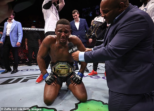 The new champion was filled with emotion after claiming the vacant belt